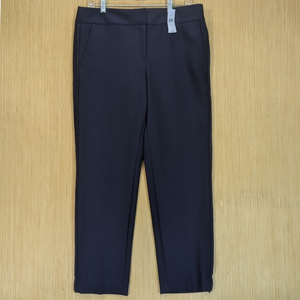 NWT Loft Marisa Ankle Pants Trousers Minamilist Career Chic Women's 10 Navy Blue